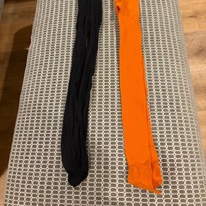 Snag Tights - Bundle of 2 - Black and Orange - Sz E (XL)